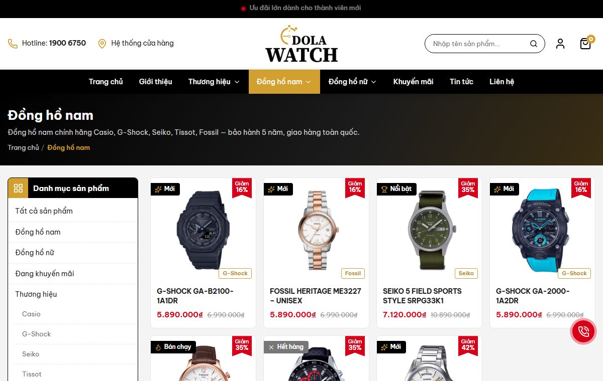 Theme Dola Watch — Website bán đồng hồ chính hãng sang trọng trên Blogspot — ảnh 4