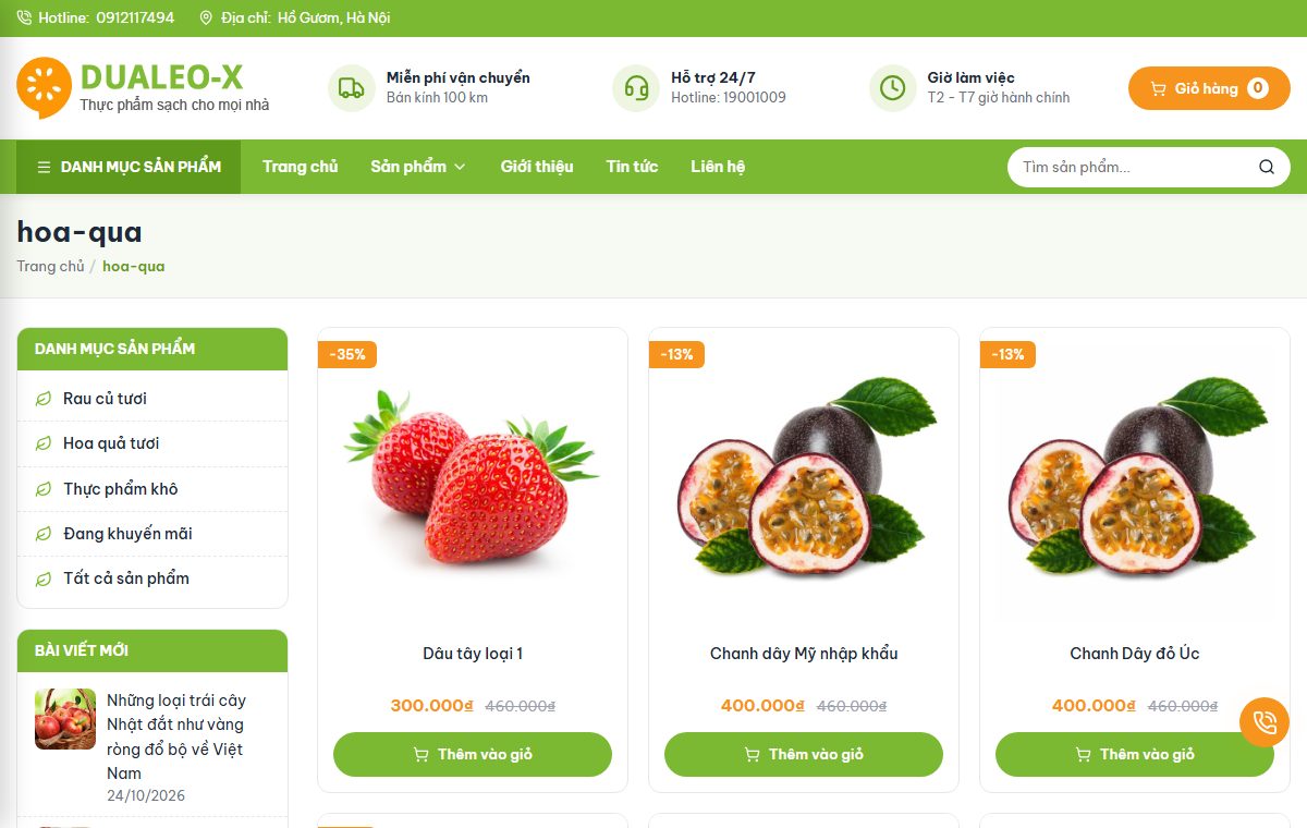 Theme Dưa Leo X — Bán nông sản, rau củ trái cây thực phẩm sạch trên Blogspot — ảnh 3