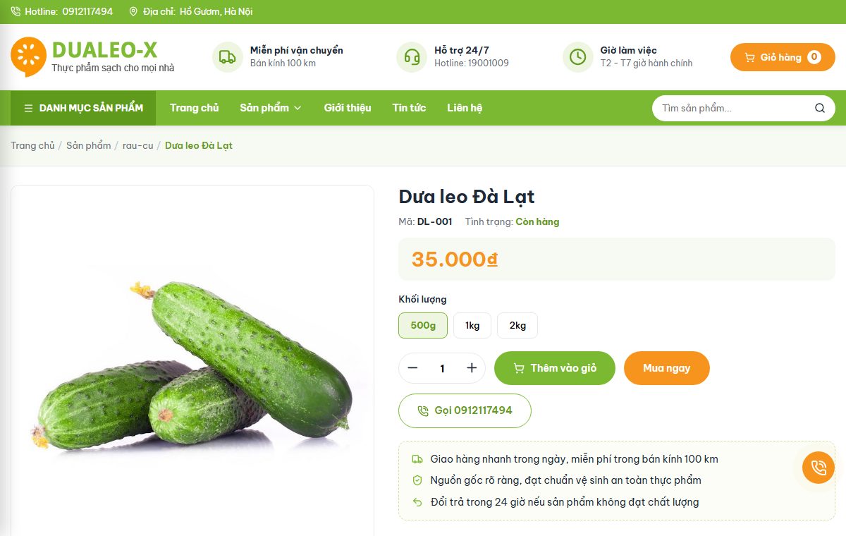 Theme Dưa Leo X — Bán nông sản, rau củ trái cây thực phẩm sạch trên Blogspot — ảnh 2