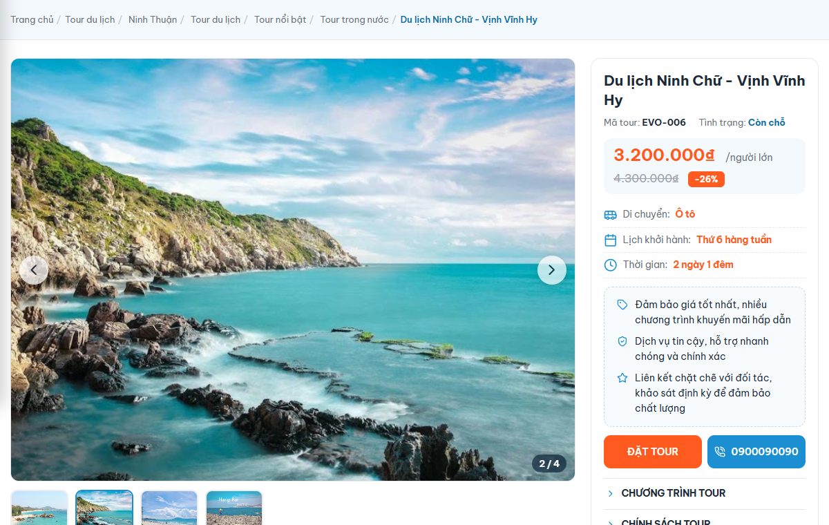 Theme Evo Tour — Website đặt tour du lịch trong nước & quốc tế trên Blogspot — ảnh 2