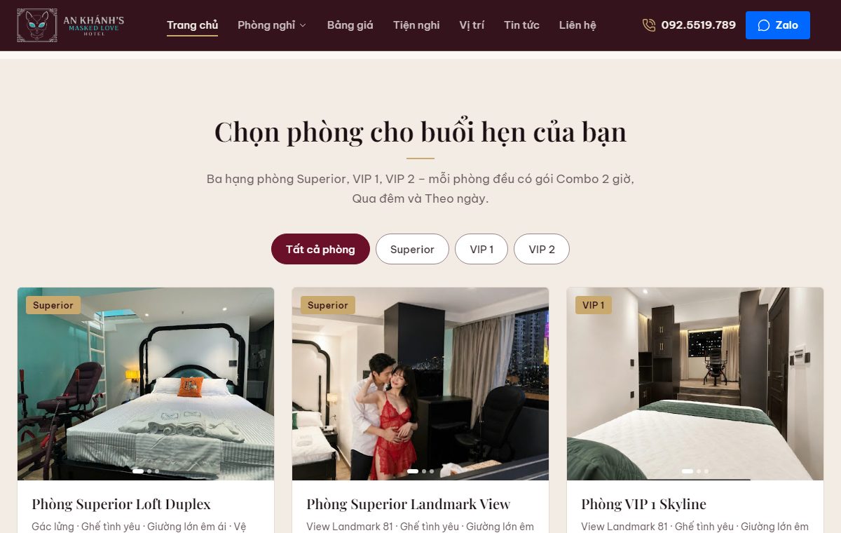 Theme LoveHotel — Khách sạn tình yêu, nhà nghỉ đặt phòng qua Gọi/Zalo trên Blogspot — ảnh 2