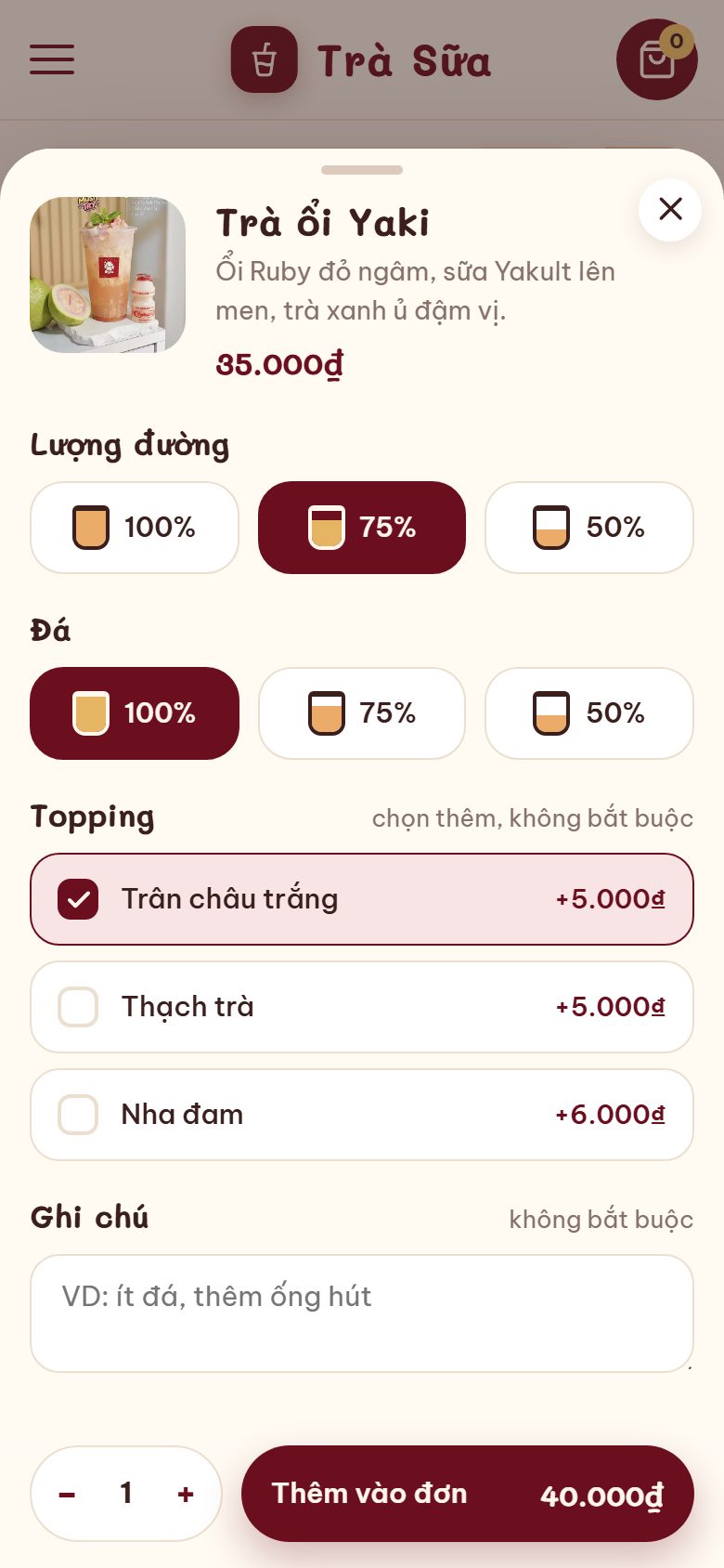 Theme MilkTea — Web order trà sữa, gọi món tại bàn bằng QR trên Blogspot — ảnh 6