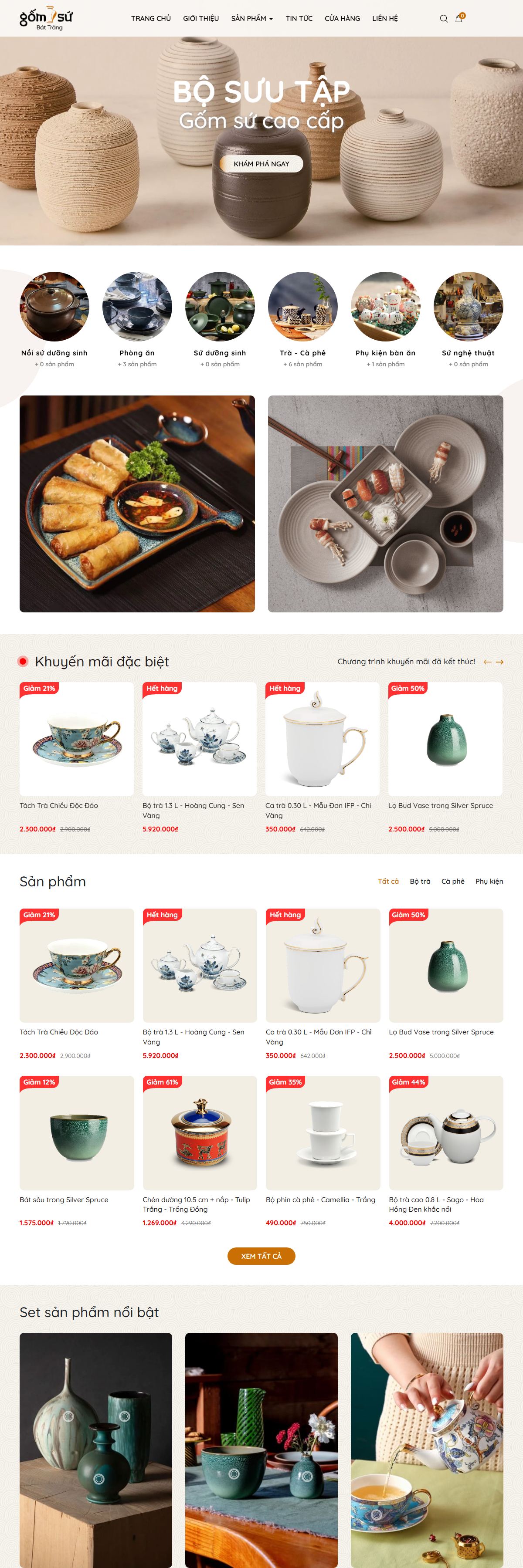 Giao diện Theme Sudes Gốm — Bán gốm sứ, đồ gia dụng trên Blogspot